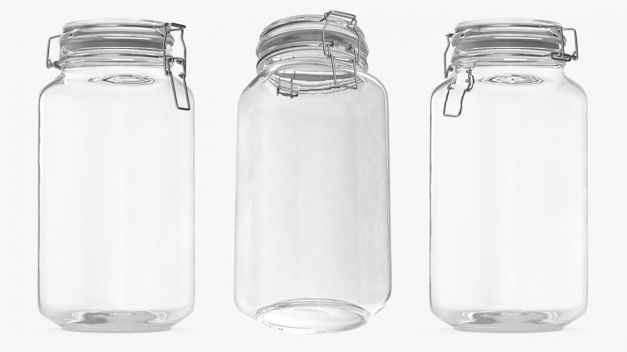 Clip Top Glass Storage Preserving Jar 3D