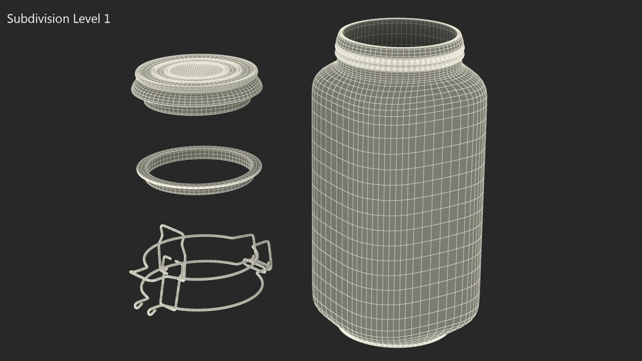 Clip Top Glass Storage Preserving Jar 3D