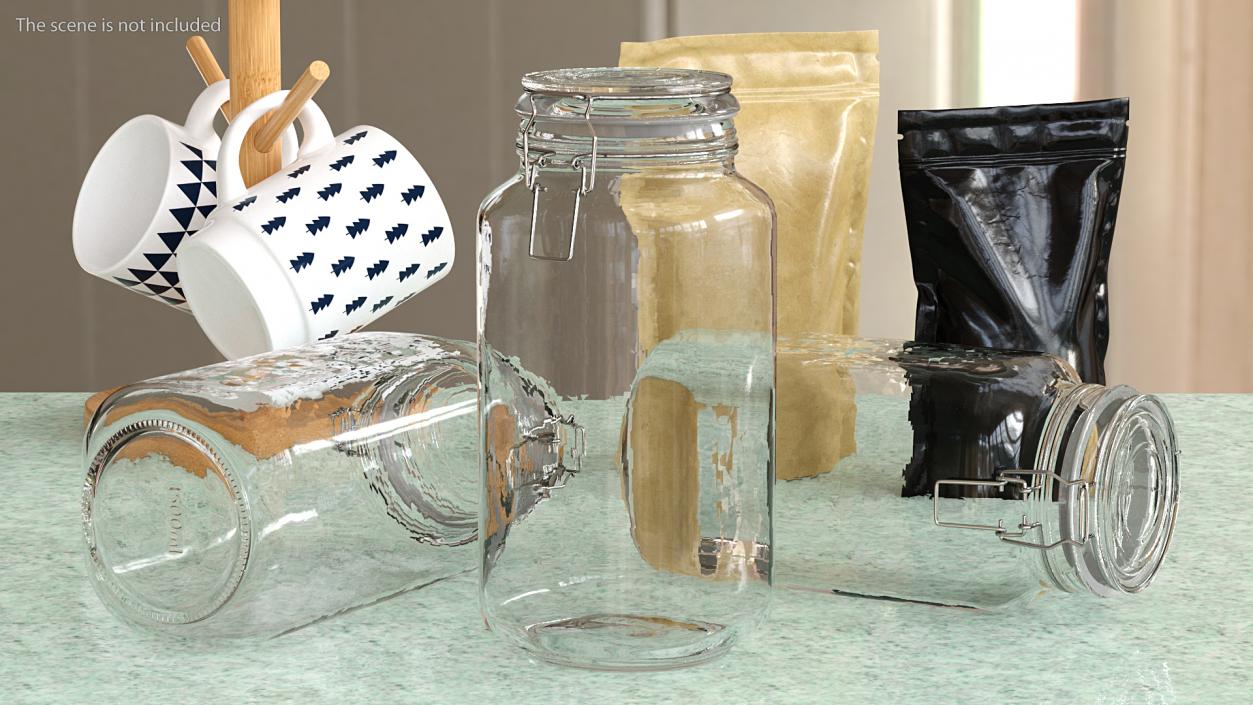 Clip Top Glass Storage Preserving Jar 3D