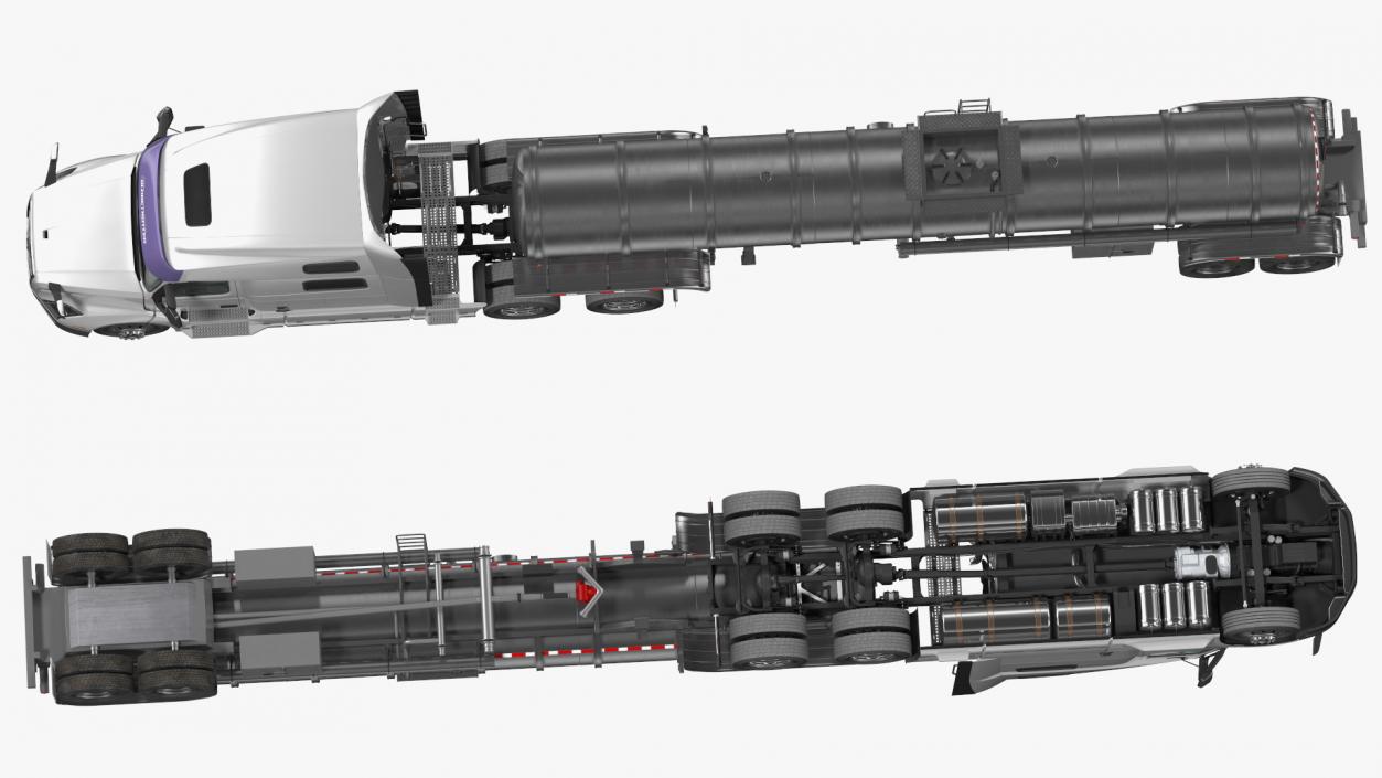 3D Volvo Truck with Tanker Trailer Rigged model