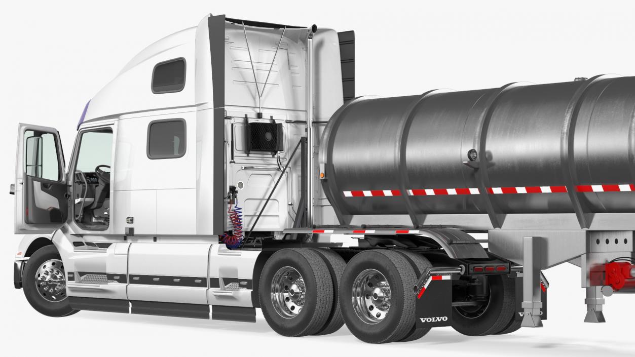 3D Volvo Truck with Tanker Trailer Rigged model