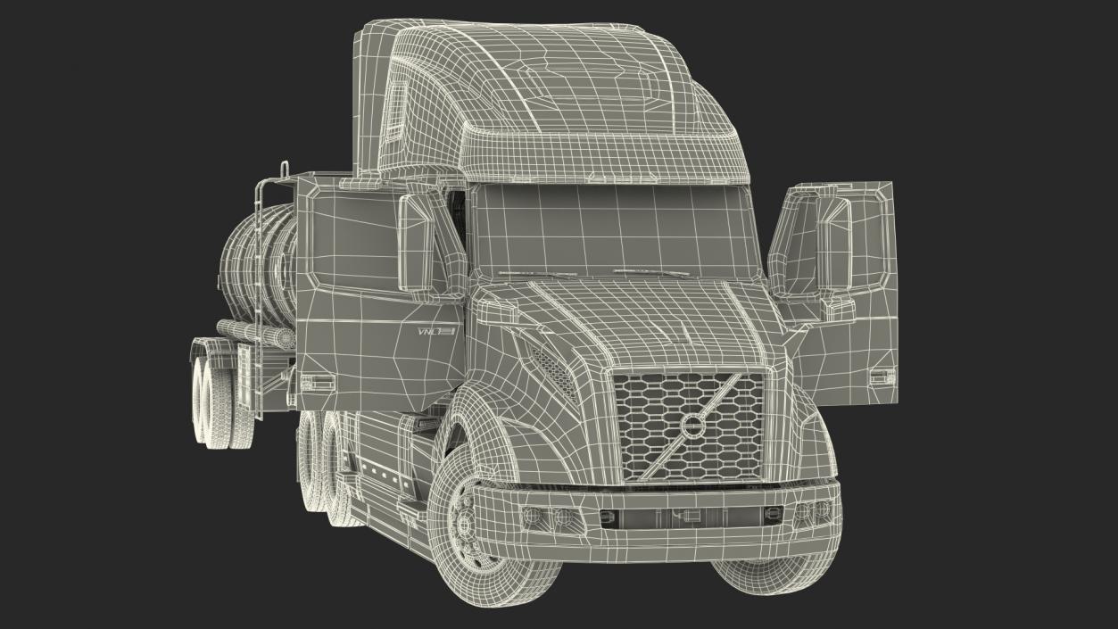 3D Volvo Truck with Tanker Trailer Rigged model