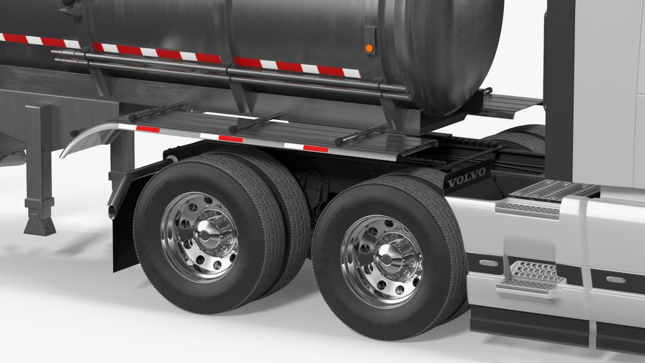 3D Volvo Truck with Tanker Trailer Rigged model