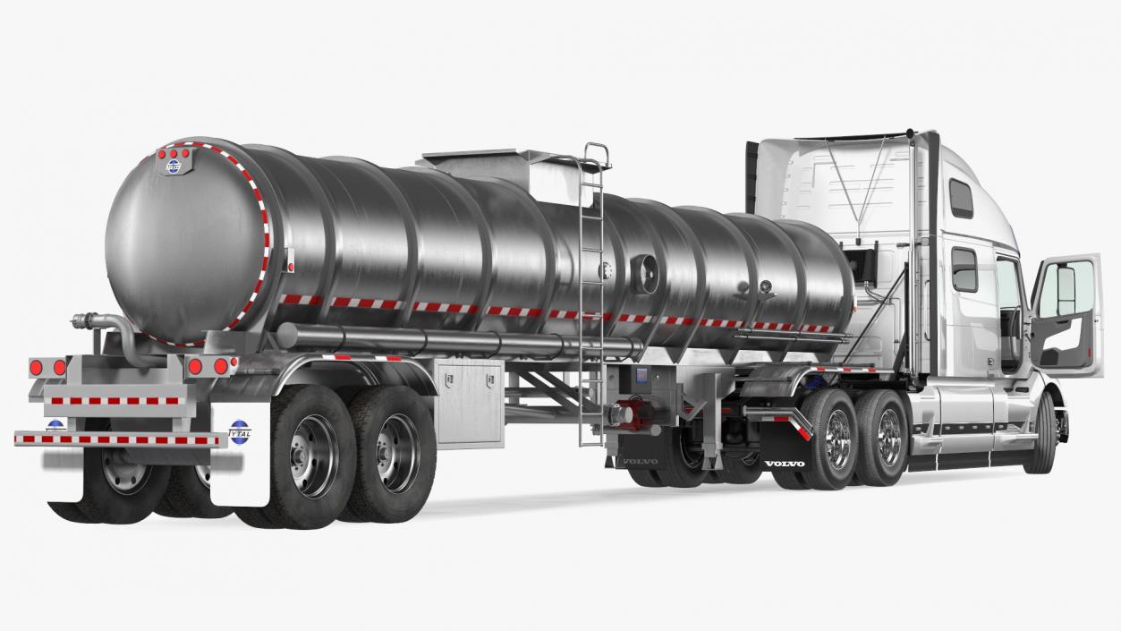 3D Volvo Truck with Tanker Trailer Rigged model