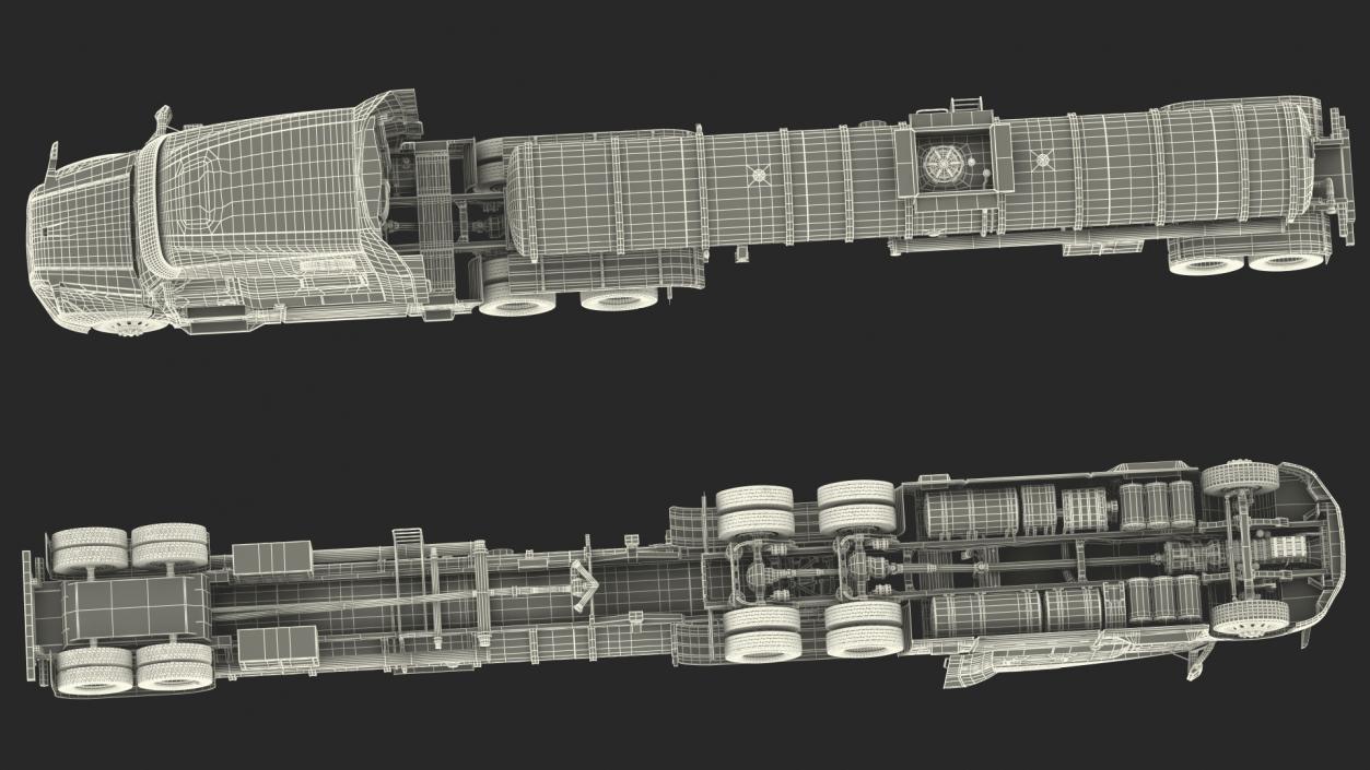 3D Volvo Truck with Tanker Trailer Rigged model