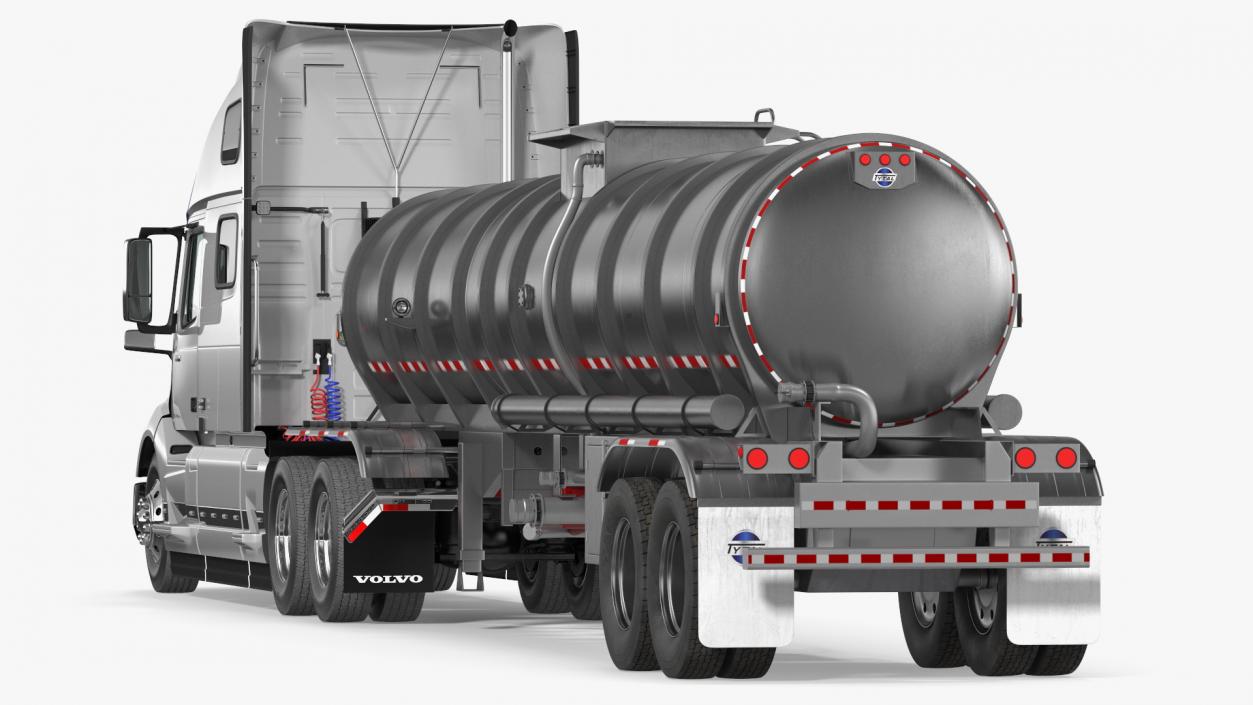 3D Volvo Truck with Tanker Trailer Rigged model