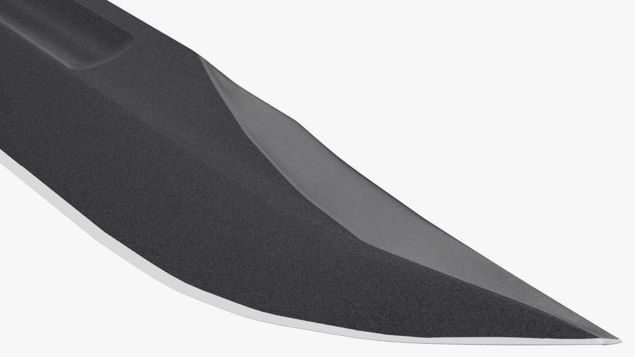 3D model Ka Bar Combat Knife with Leather Sheath Black