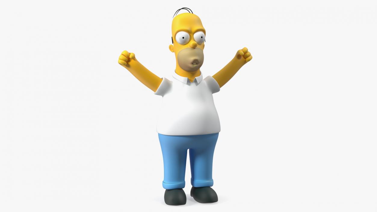 Homer Simpson Hands Up Pose 3D