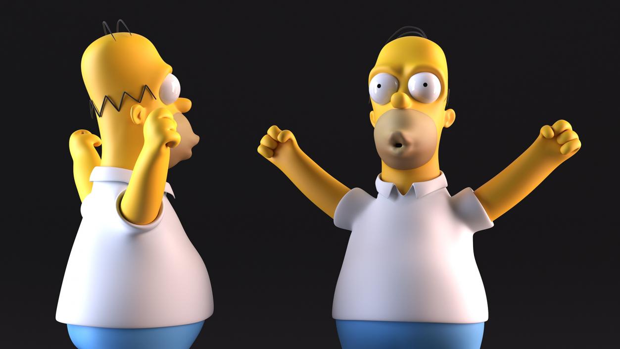 Homer Simpson Hands Up Pose 3D