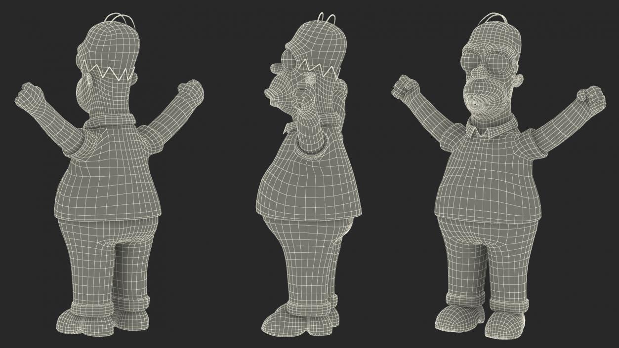 Homer Simpson Hands Up Pose 3D