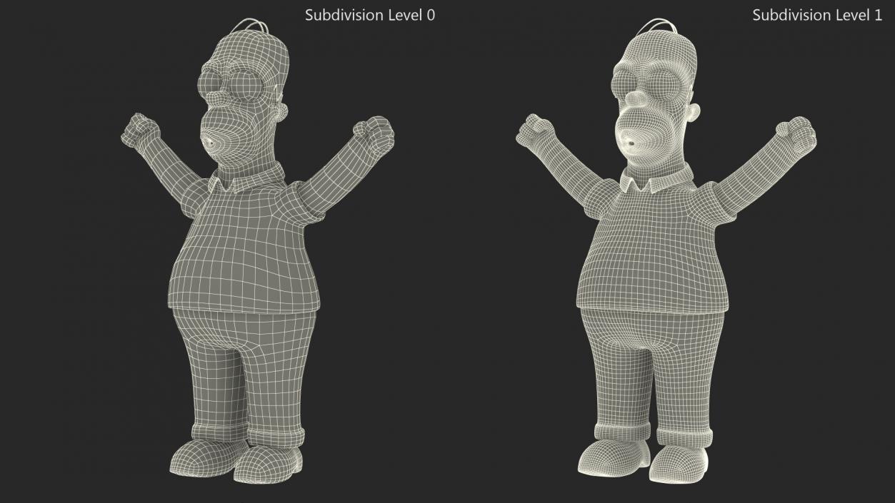 Homer Simpson Hands Up Pose 3D