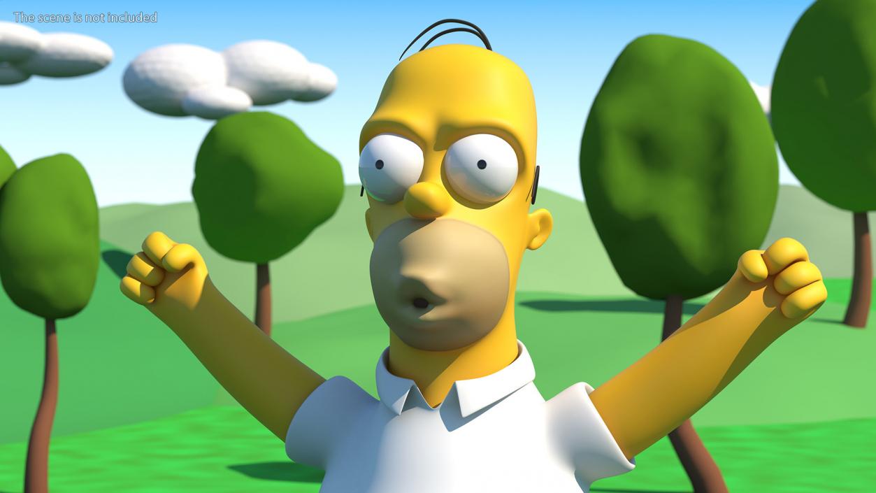 Homer Simpson Hands Up Pose 3D