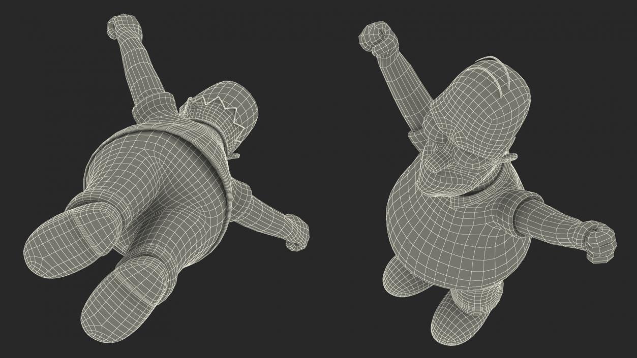 Homer Simpson Hands Up Pose 3D