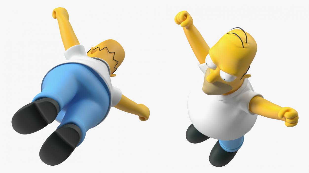 Homer Simpson Hands Up Pose 3D