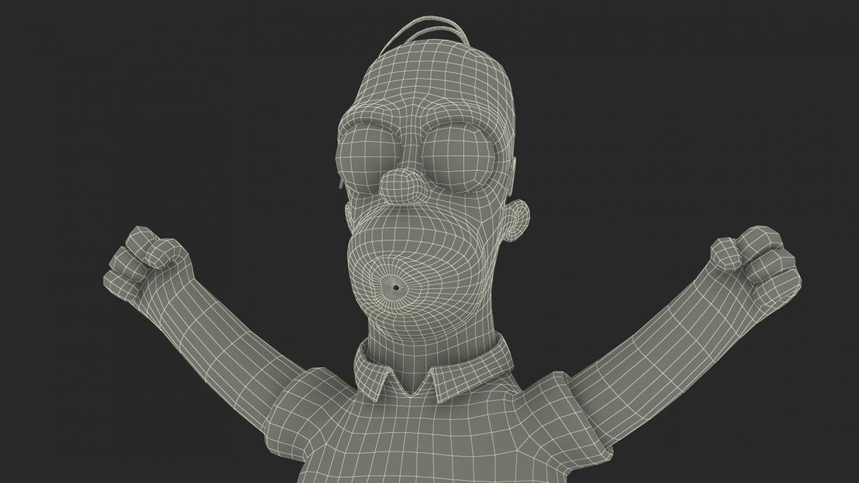 Homer Simpson Hands Up Pose 3D