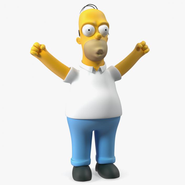 Homer Simpson Hands Up Pose 3D