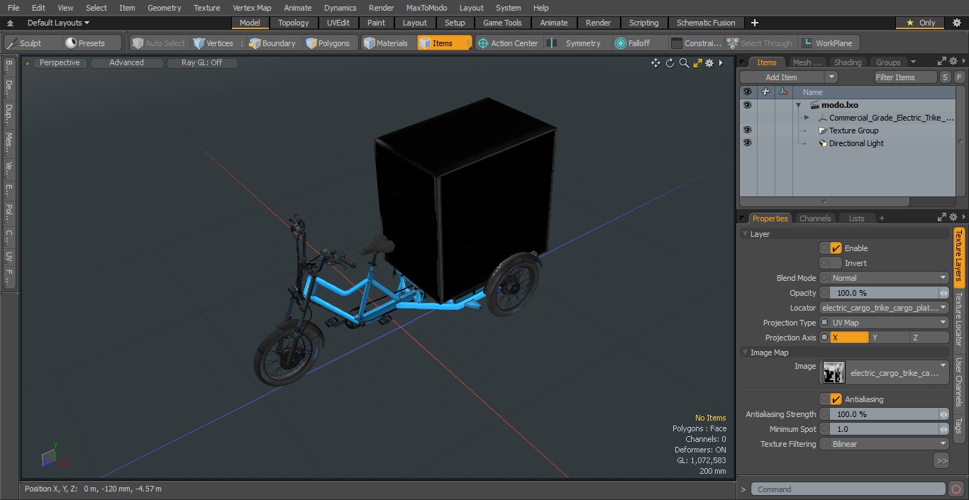 3D Commercial Grade Electric Trike with Cargo Box