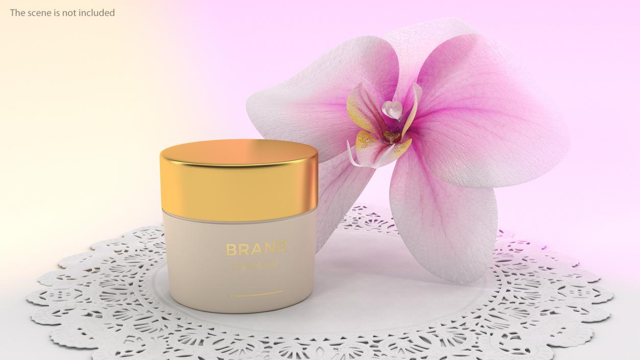 3D Gold Cosmetic Cream Jar model