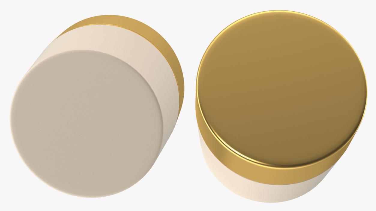 3D Gold Cosmetic Cream Jar model