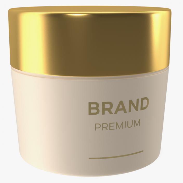 3D Gold Cosmetic Cream Jar model