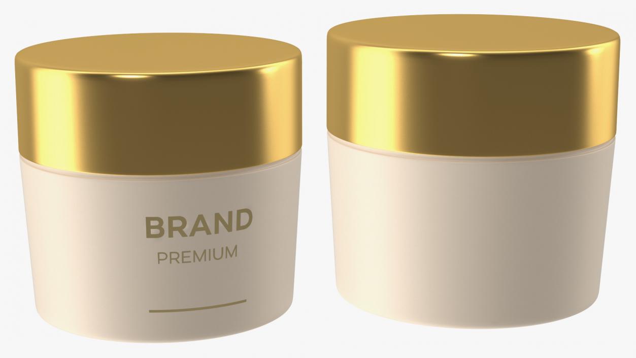 3D Gold Cosmetic Cream Jar model