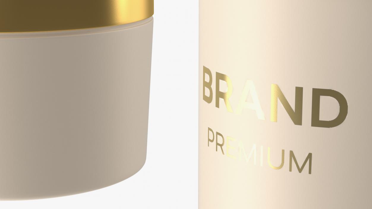 3D Gold Cosmetic Cream Jar model