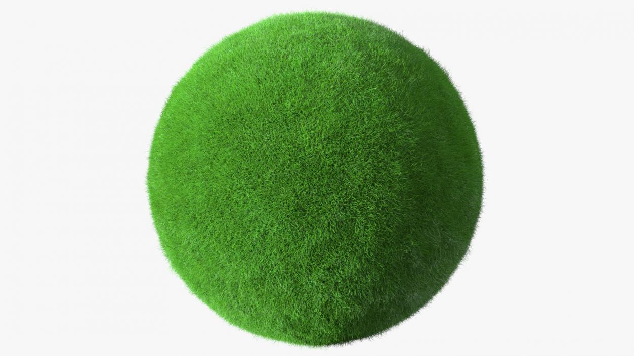 3D model Sphere Covered with Green Grass Fur