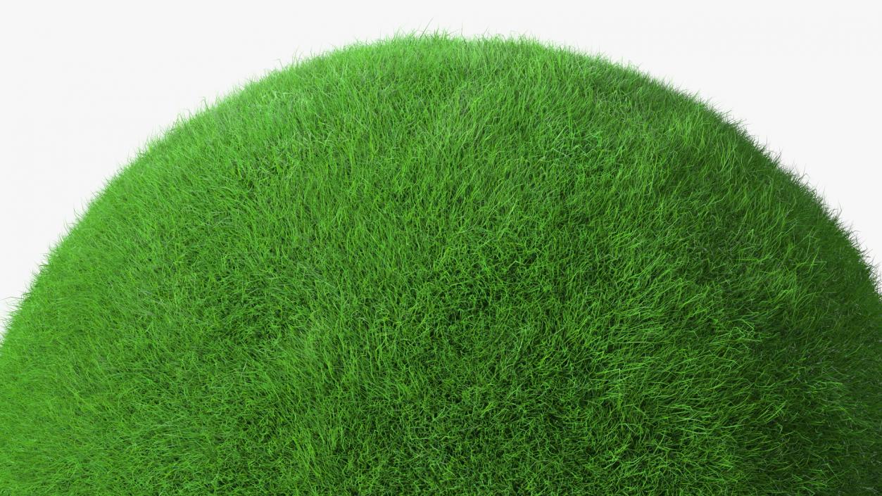 3D model Sphere Covered with Green Grass Fur