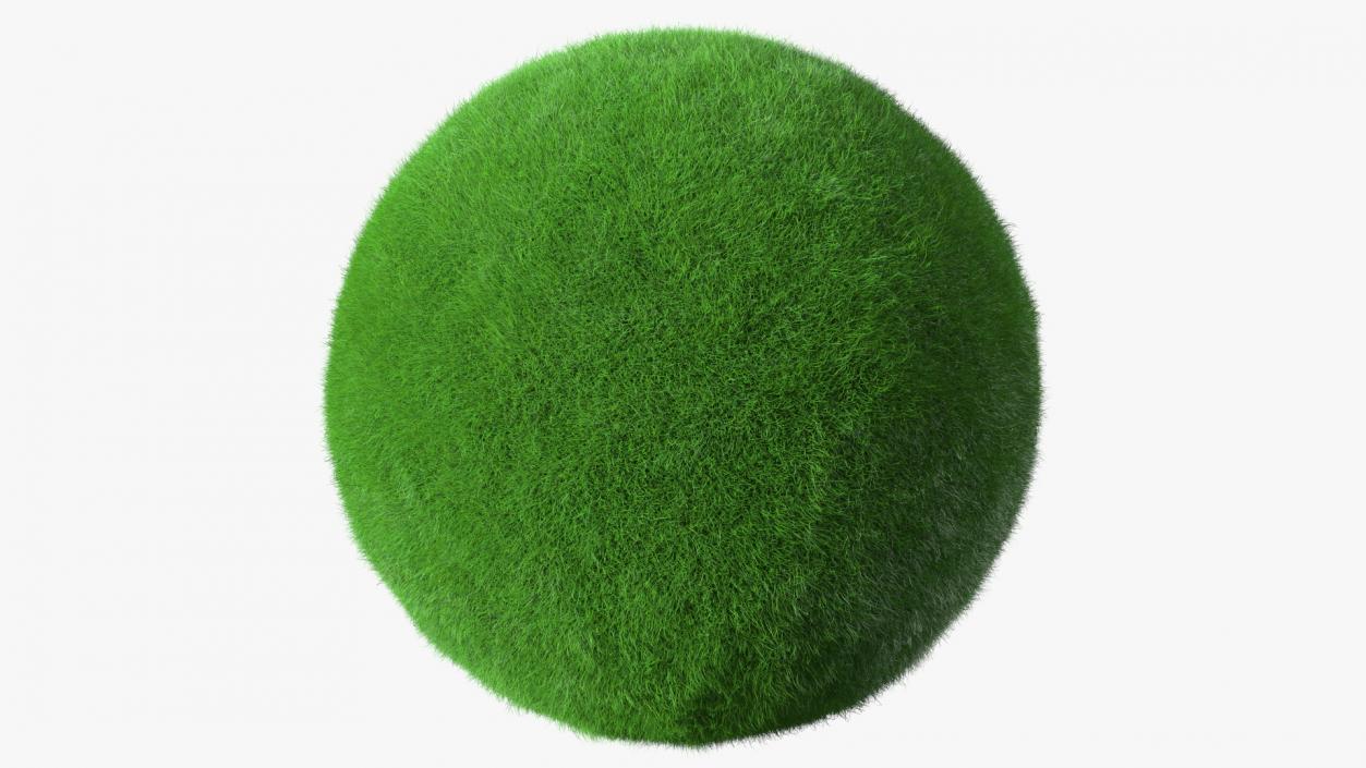 3D model Sphere Covered with Green Grass Fur