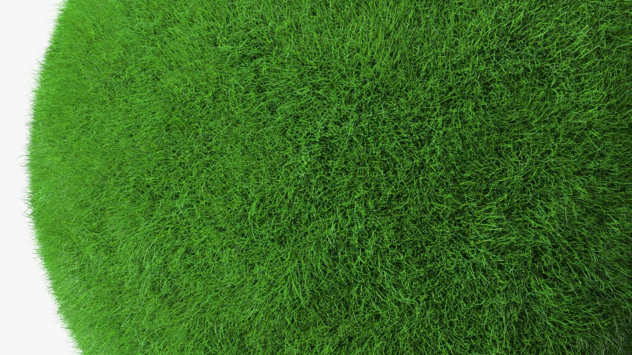 3D model Sphere Covered with Green Grass Fur