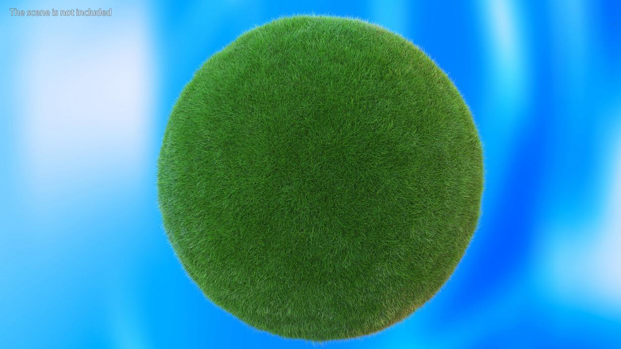 3D model Sphere Covered with Green Grass Fur