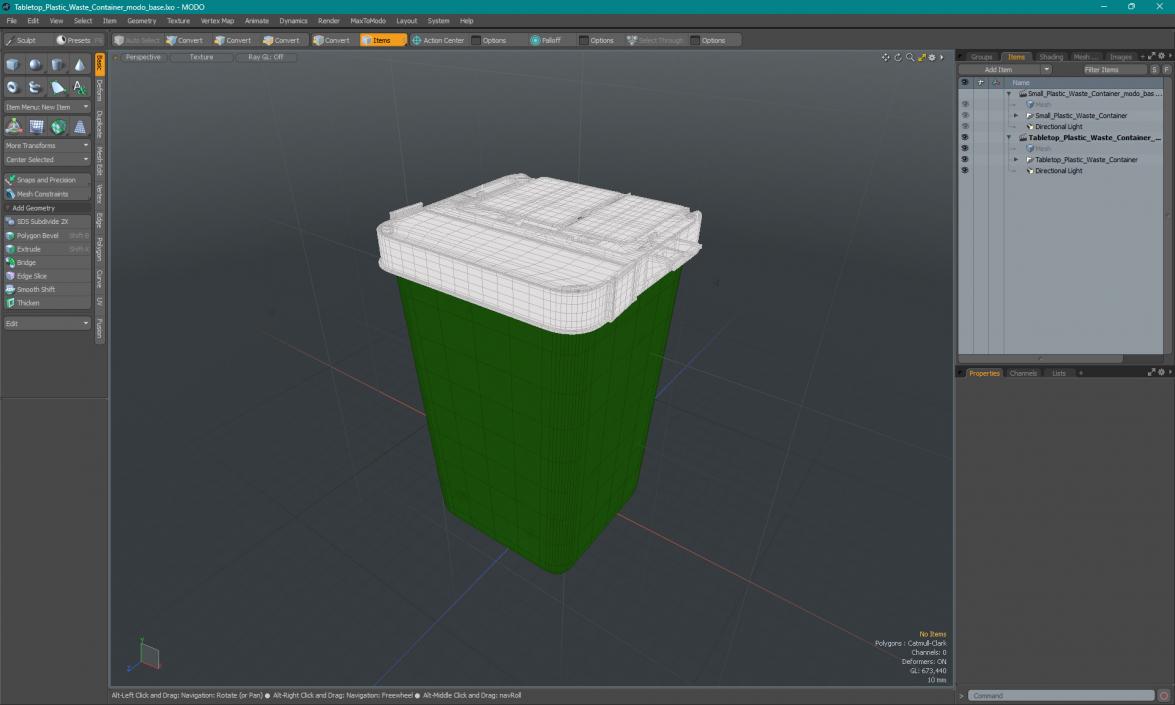 Tabletop Plastic Waste Container 3D