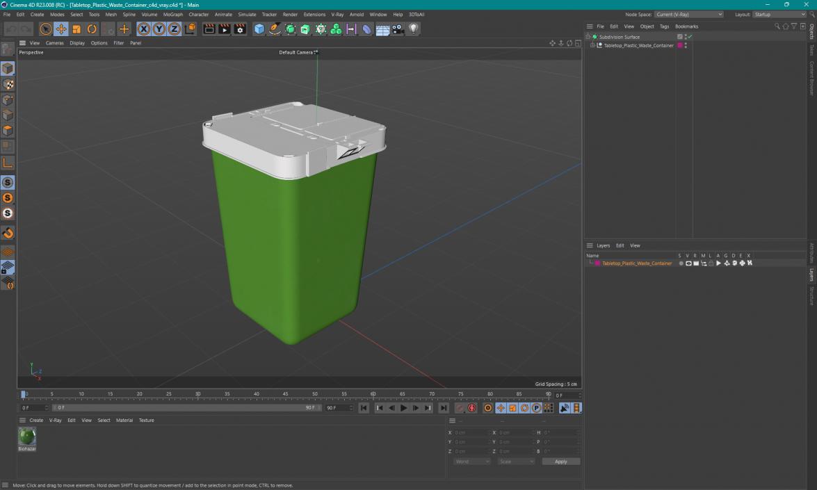 Tabletop Plastic Waste Container 3D