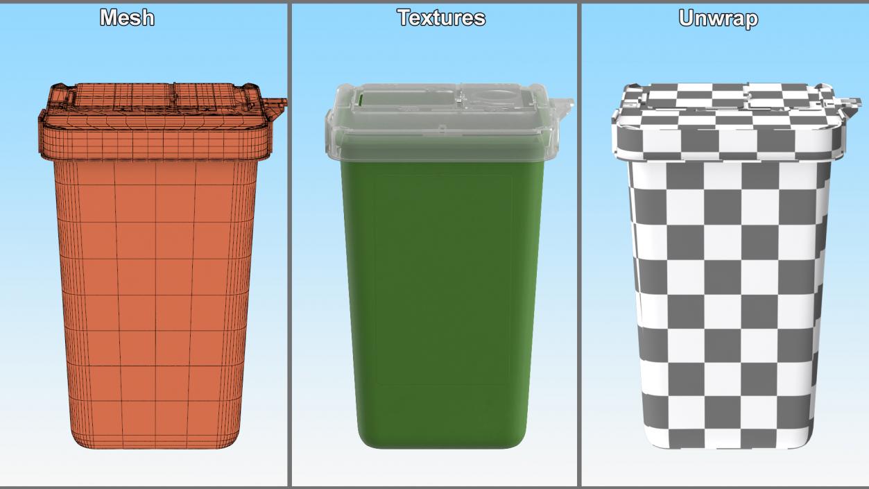 Tabletop Plastic Waste Container 3D