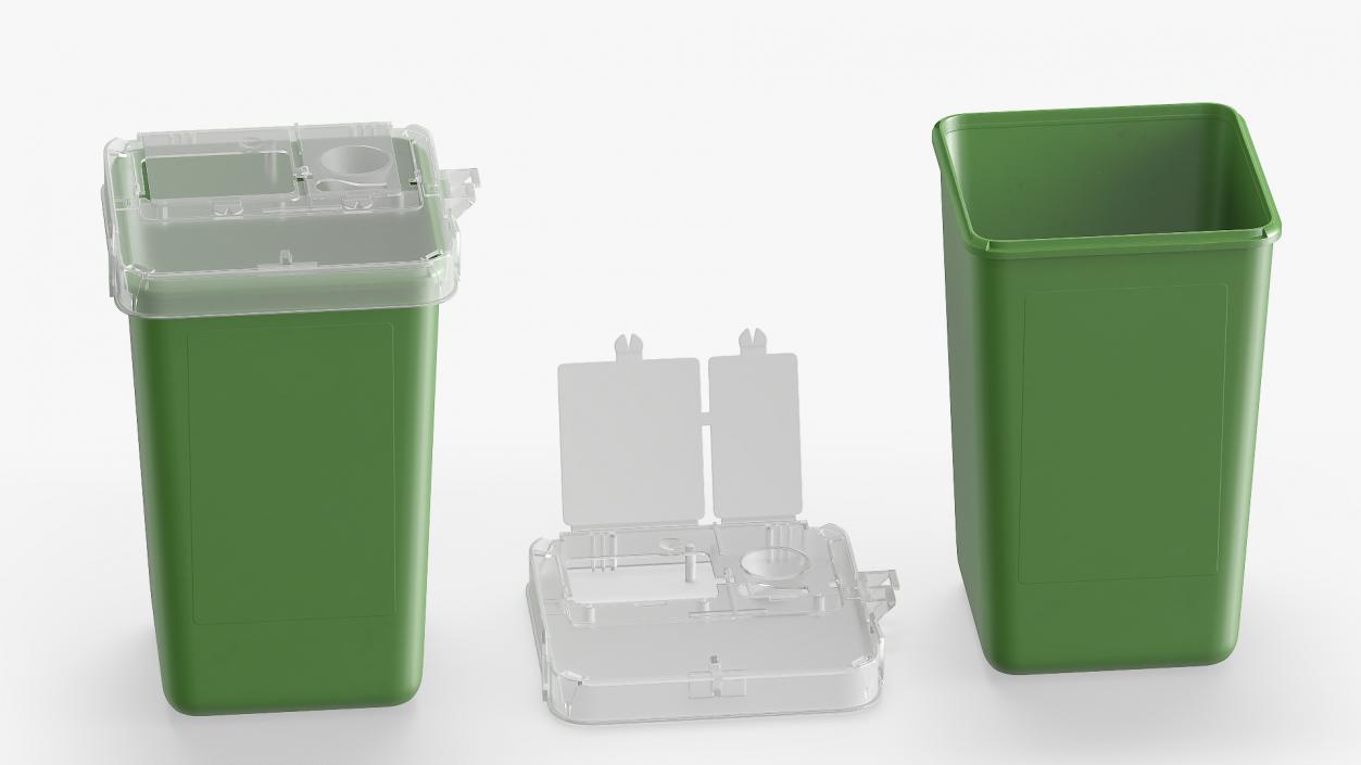 Tabletop Plastic Waste Container 3D