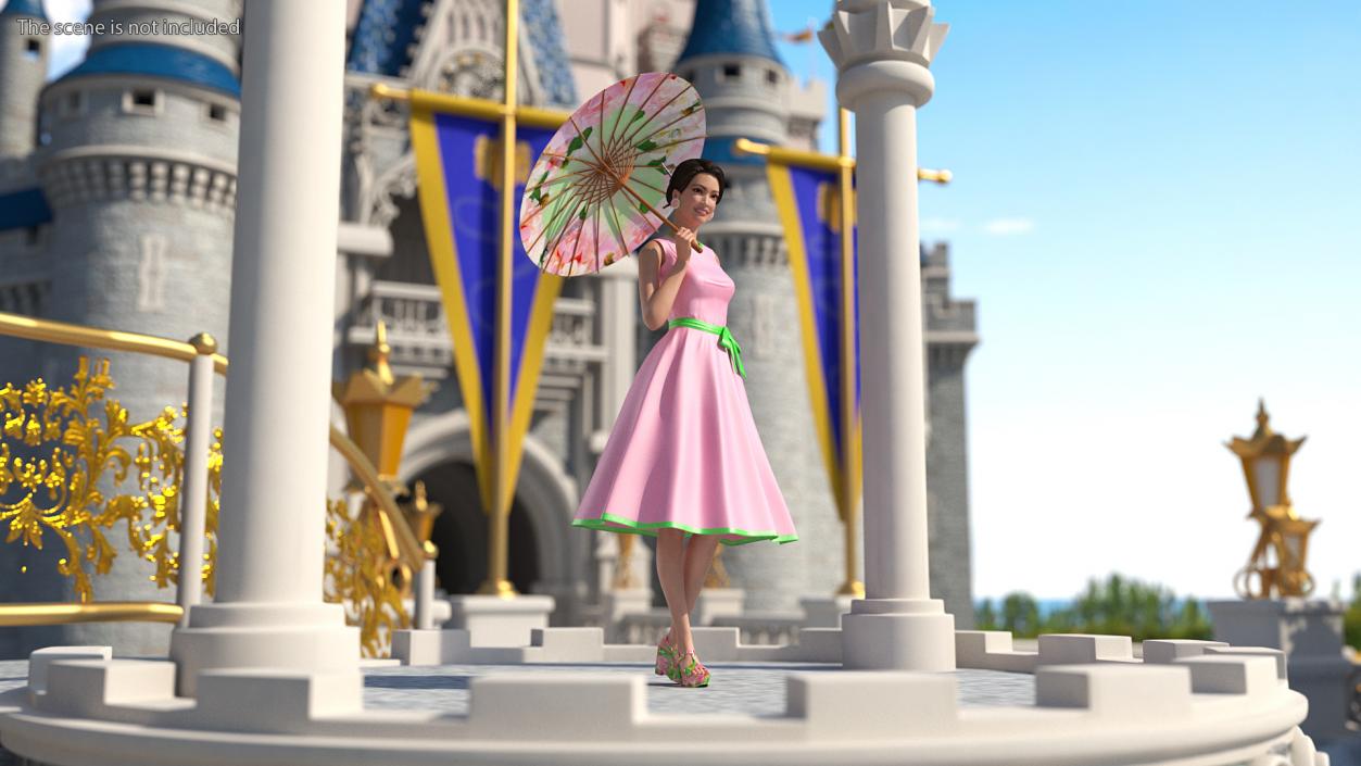 Asian Women Wearing Summer Dress Rigged 3D model