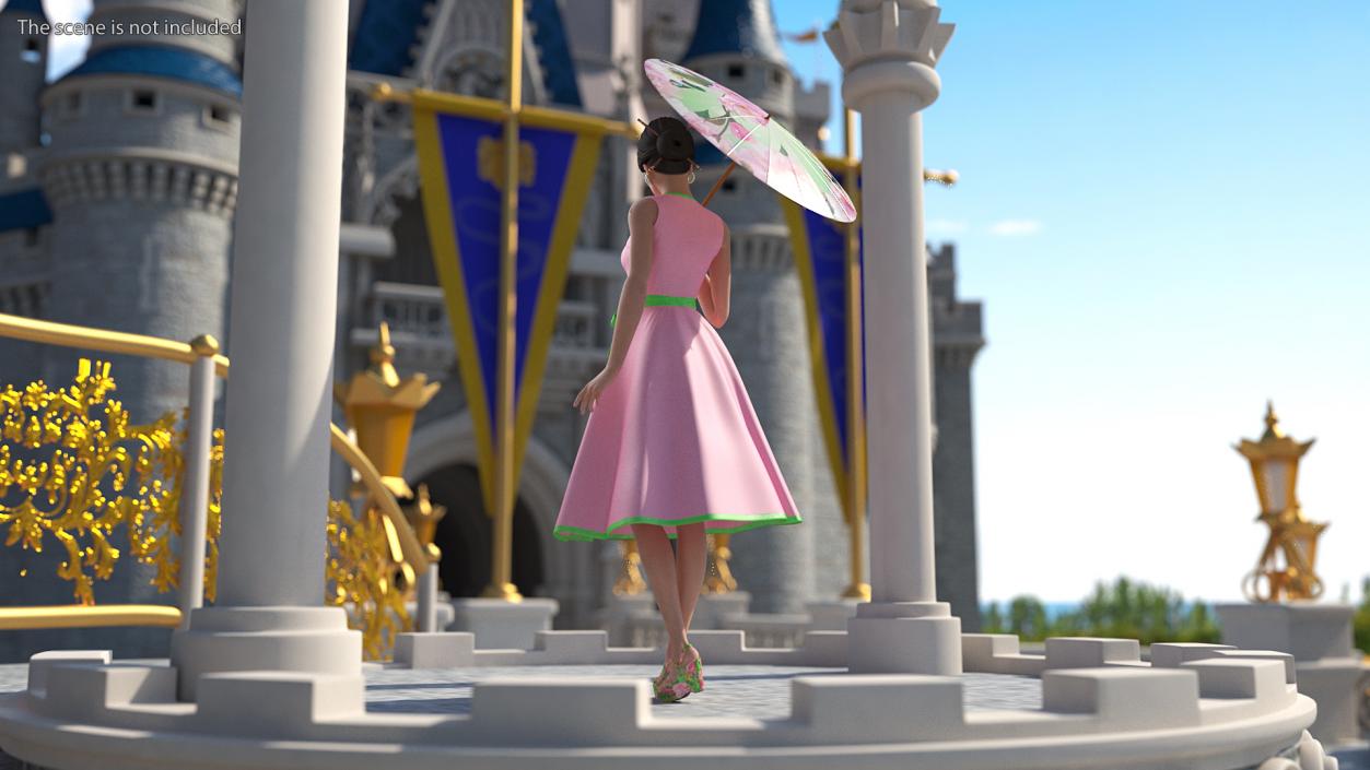 Asian Women Wearing Summer Dress Rigged 3D model