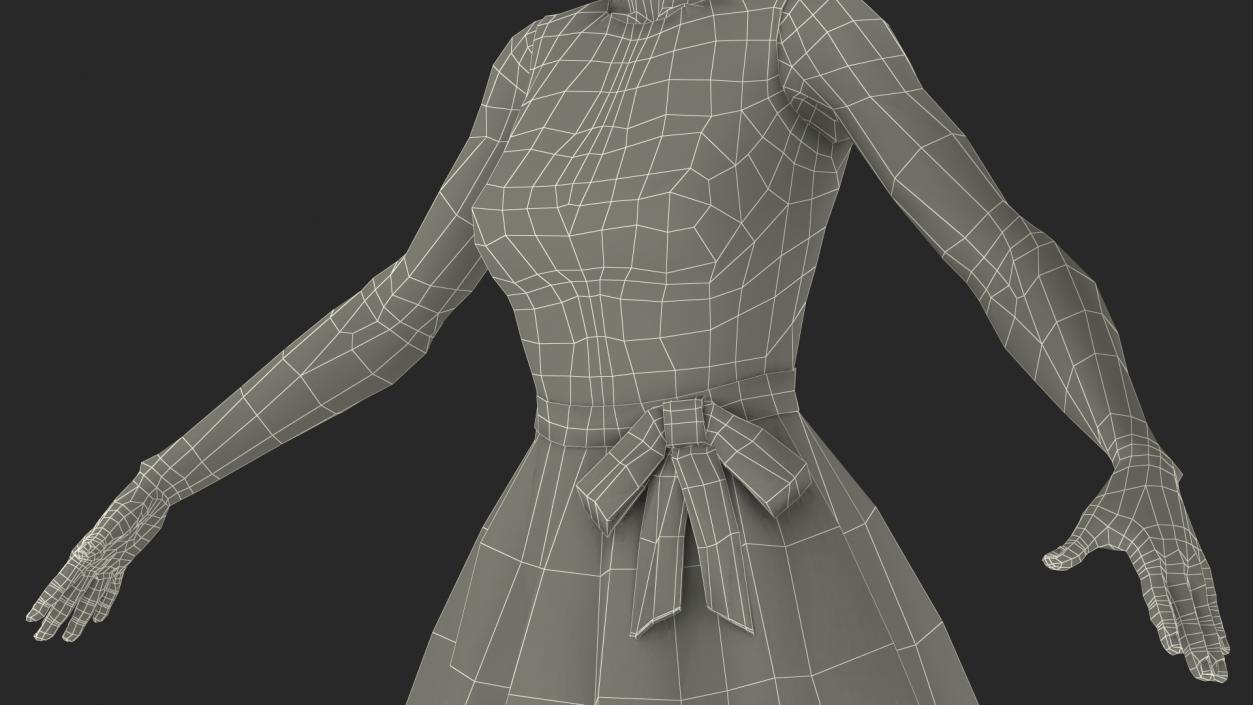 Asian Women Wearing Summer Dress Rigged 3D model