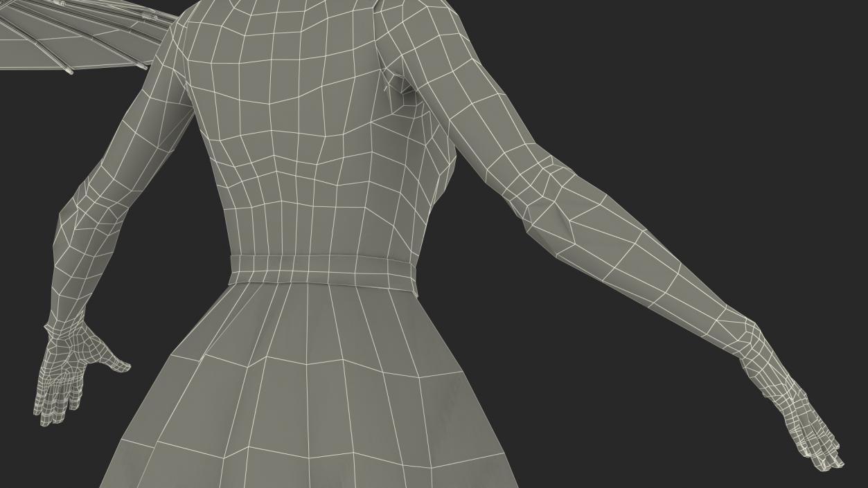 Asian Women Wearing Summer Dress Rigged 3D model