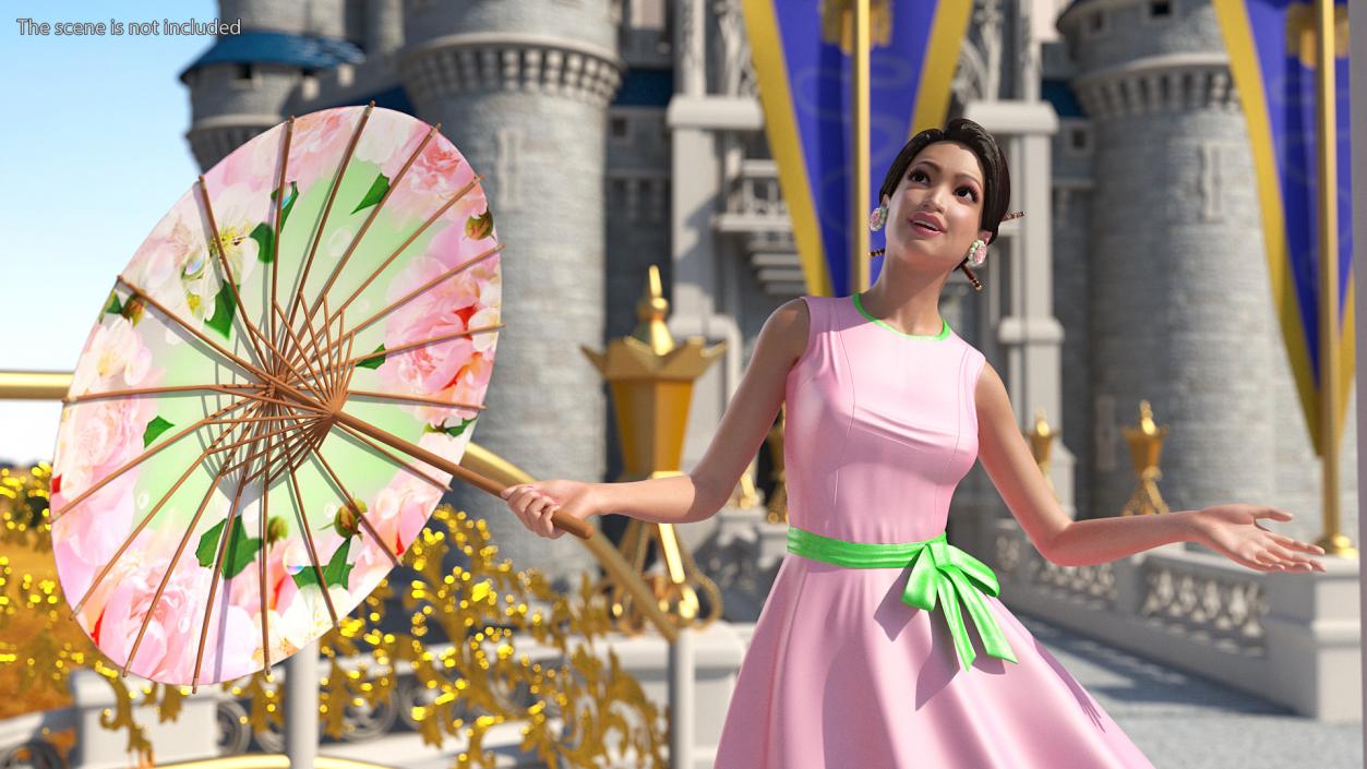 Asian Women Wearing Summer Dress Rigged 3D model