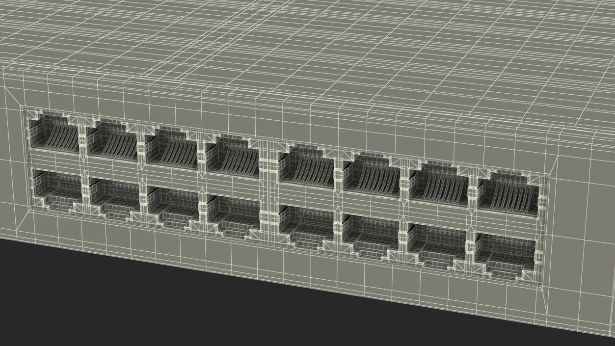 3D model Network Switch 16 Ports Grey 2