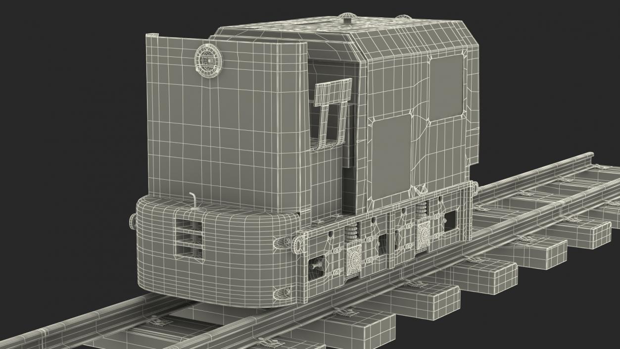 3D Mining Locomotive on Railway Section