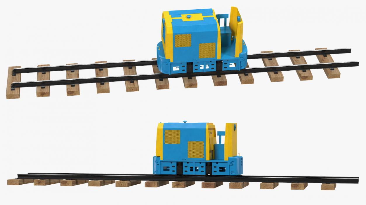 3D Mining Locomotive on Railway Section