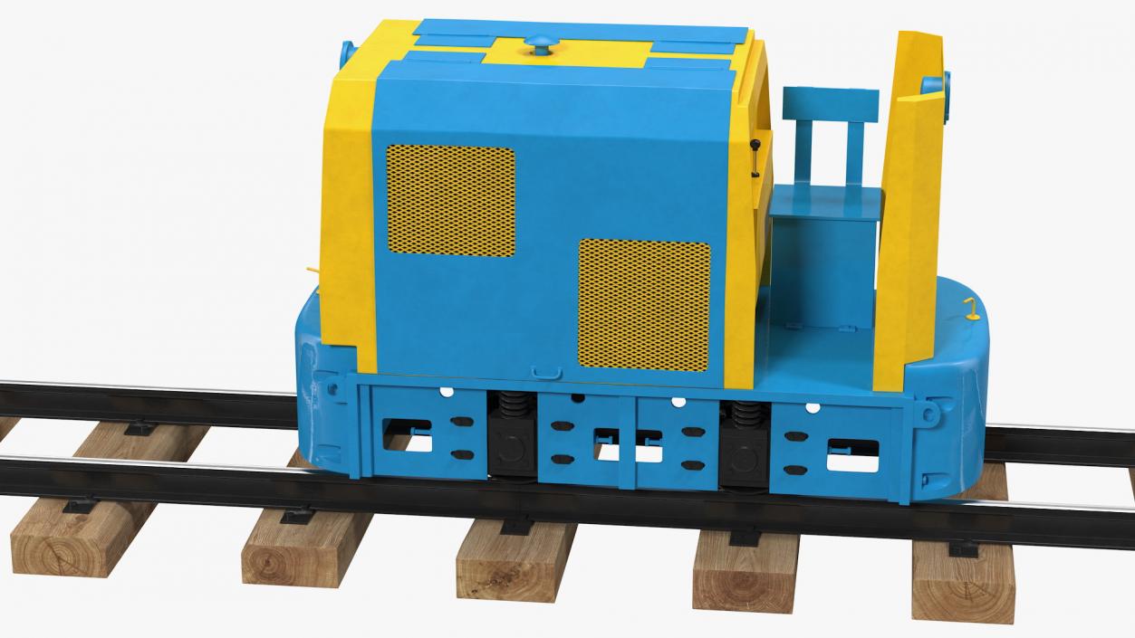 3D Mining Locomotive on Railway Section