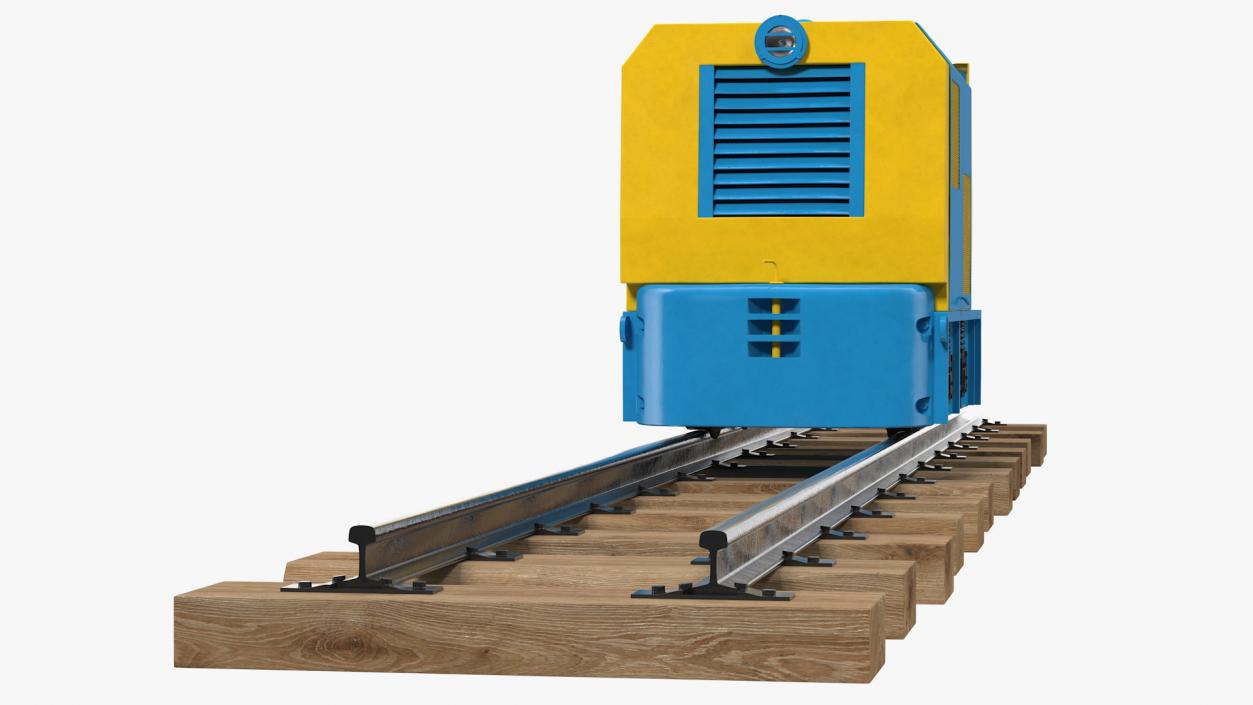 3D Mining Locomotive on Railway Section