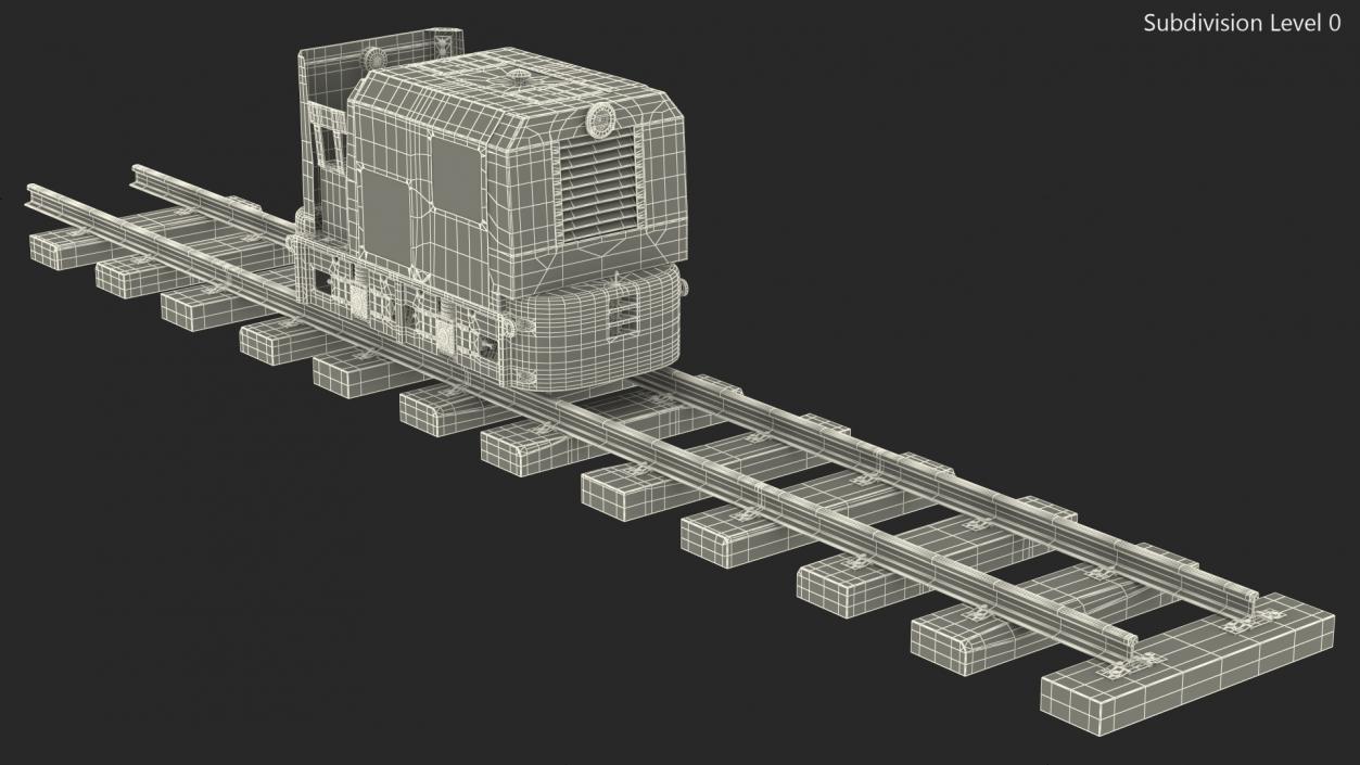 3D Mining Locomotive on Railway Section