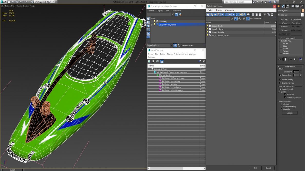 3D model Jet Surfboard Folded