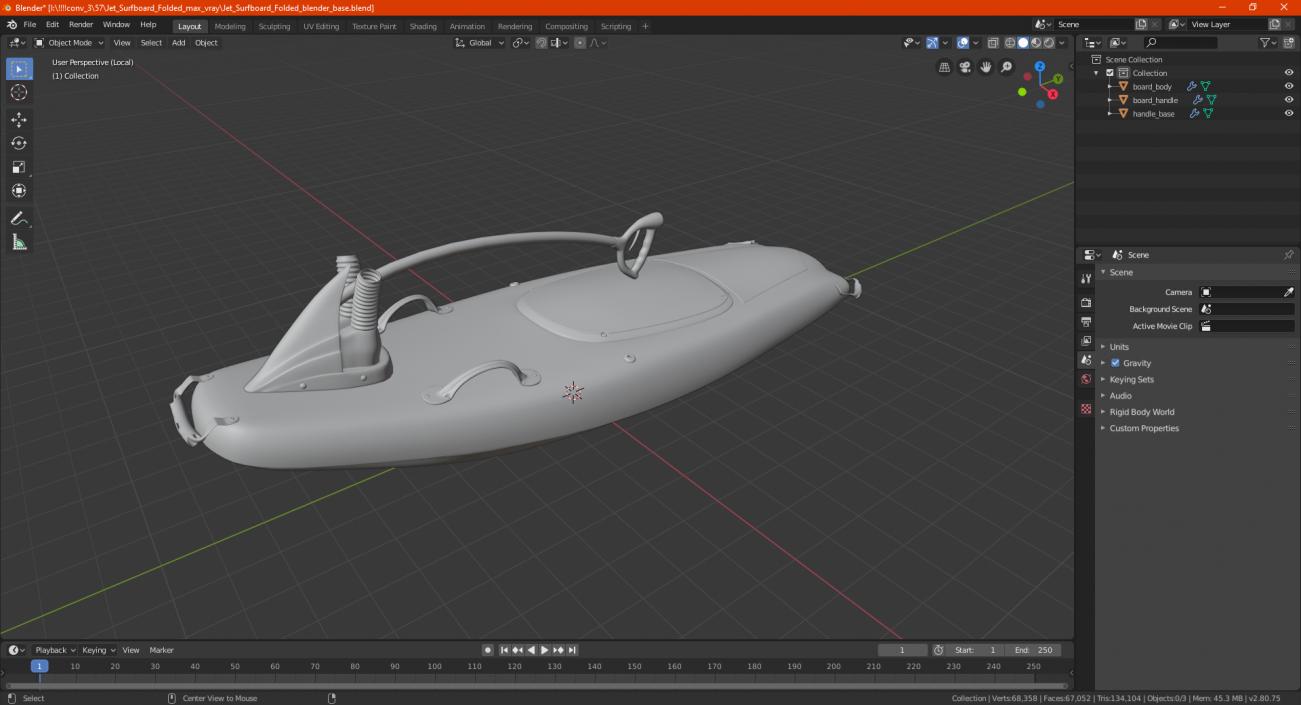 3D model Jet Surfboard Folded