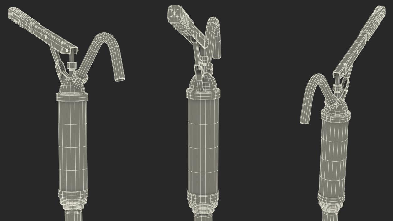 Lever Hand Pump with Oil Drum 3D model