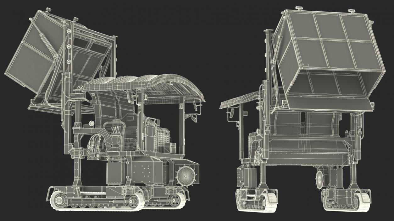 3D Ochiai OHC-W Tea Harvester Used Rigged model